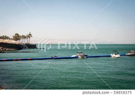 Lake of the sea of Galilee and the beach. Israel . 59858375