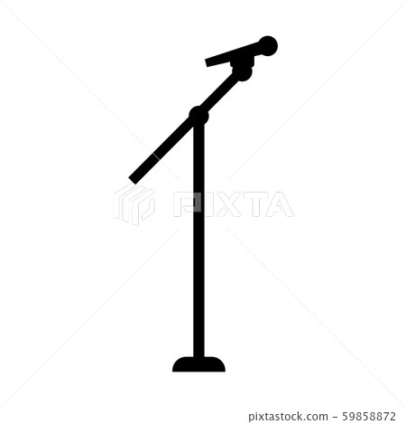 Black Silhouette Stage Microphone and Stand 59858872