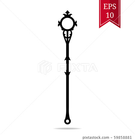 Silhouette Staff Icon isolated on white. Vector. Silhouette Staff Icon isolated on white. Vector. 59858881