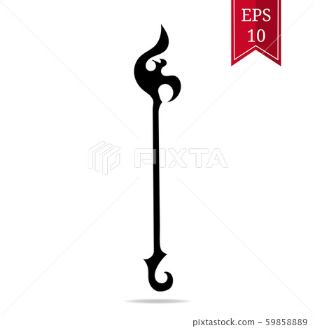 Silhouette Staff Icon isolated on white. Vector. Silhouette Staff Icon isolated on white. Vector. 59858889