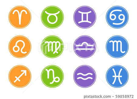 Set of Zodiac Signs Icons. Zodiac Element. Vector. Set of Zodiac Signs Icons. Zodiac Element. Vector. 59858972
