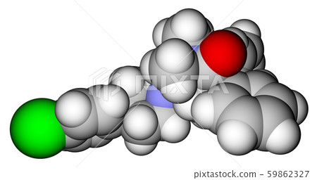 Loperamide, a diarrhea drug. 3D molecular structure 59862327