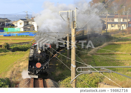 上越本線SL沿淀河方向行駛 59862716