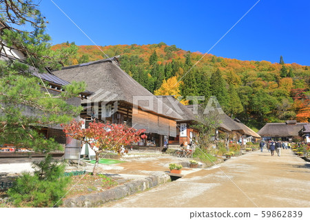 [Fukushima Prefecture] Autumn Ouchijuku townscape 59862839