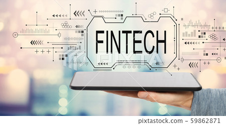 Fintech concept with tablet computer 59862871