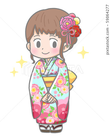 和服的女人的插圖 和服的女人的插圖 59864277
