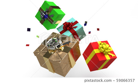 The gift boxs on white background 3d rendering image for celebration content. The gift boxs on white background 3d rendering image for celebration content. 59866357