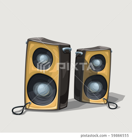 two cartoon speakers on white background two cartoon speakers on white background 59866555