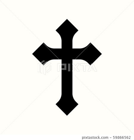 black catholic cross on white 59866562