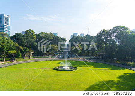 Fountain in front of Reunification Palace in Ho Chi Minh City, Vietnam 59867289