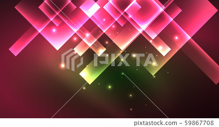 Neon geometric abstract background in hipster style on light background. Space retro design. Color 59867708