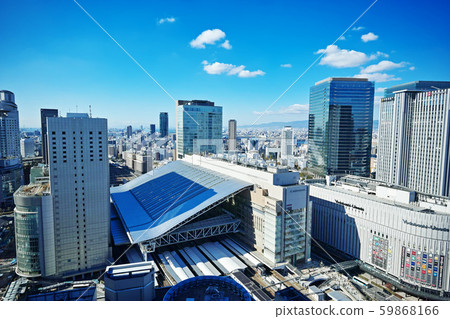 Around JR Osaka Station as seen from Osaka Umeda Hankyu Grand Building 59868166