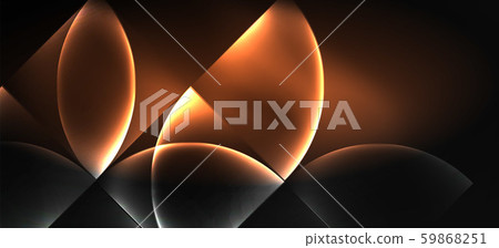 Neon glowing techno lines, hi-tech futuristic abstract background. Template with abstract shapes in 59868251
