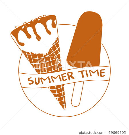Vector illustration with ice cream cone, ice lolly 59869505