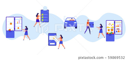People order in smart phone app, pay delivery food 59869532