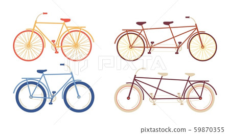 Isolated in white background flat cycle set. 59870355