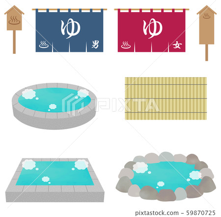 Hot spring bathhouse set Hot spring bathhouse set 59870725