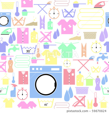 Pattern Laundry Vector Laundry seamless pattern background icon. - Stock Illustration ...
