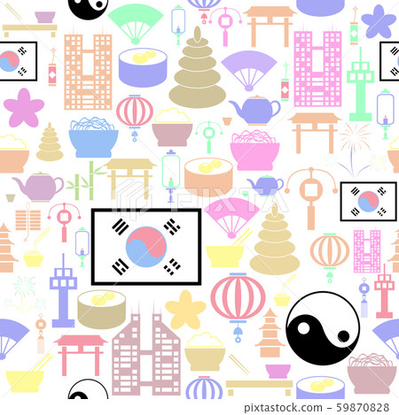 korea seamless pattern background icon. - Stock Illustration [59870828 ...