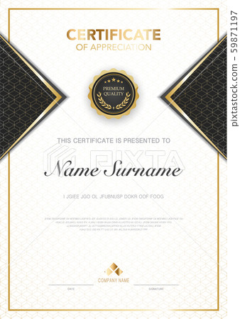 diploma certificate template black and gold... - Stock Illustration ...