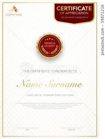 diploma certificate template red and gold color with luxury and modern style vector image. diploma certificate template red and gold color with luxury and modern style vector image. 59871216