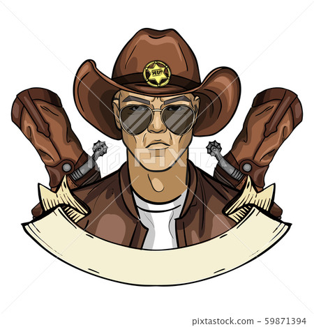Hand drawn sketch cowboy icon 59871394