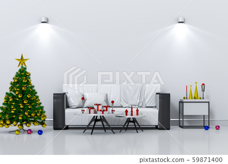 Christmas interior living room. 3d render Christmas interior living room. 3d render 59871400