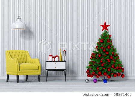 Christmas interior living room. 3d render Christmas interior living room. 3d render 59871403