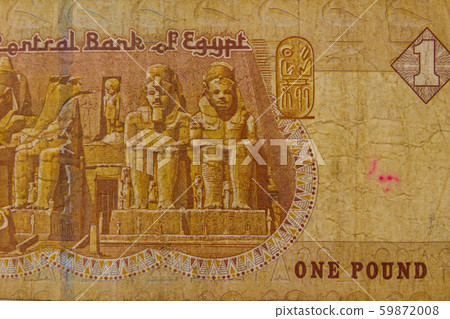 Macro shot of one egyptian pound bill Macro shot of one egyptian pound bill 59872008