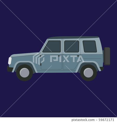 Cartoon Grey Car on a Blue. Vector - Stock Illustration [59872171] - PIXTA