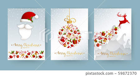 Merry Christmas decoration for holiday vector illustration. 59872370