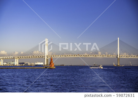 (Kanagawa) Yokohama Bay Bridge to see on a cruise in the Yokohama Port / Bay 59872631