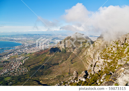 in south africa  city skyline from mountain 59873315