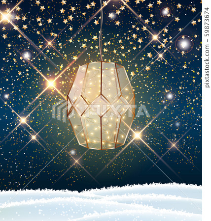 Christmas lantern with LED string with stars on 59873674