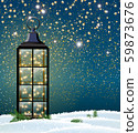Christmas lantern with LED string with stars on 59873676