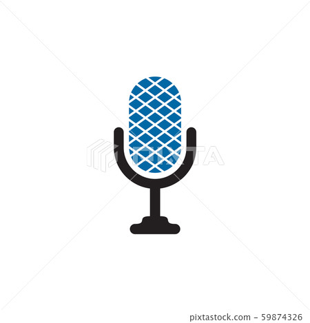 Mic icon logo design vector template - Stock Illustration [59874326 ...