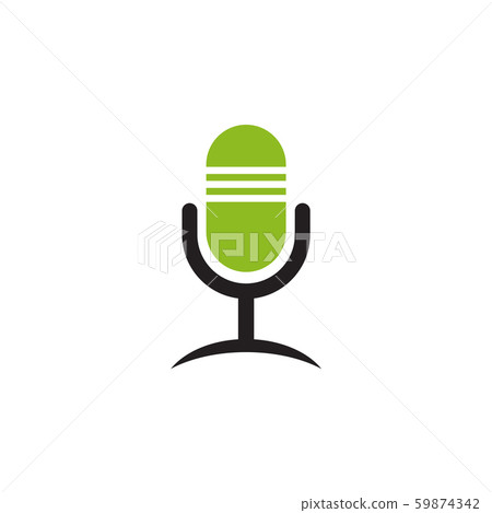 Mic icon logo design vector template - Stock Illustration [59874342 ...