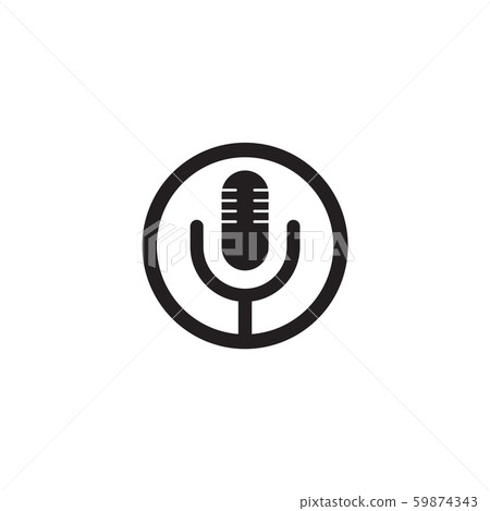 Mic icon logo design vector template - Stock Illustration [59874343 ...