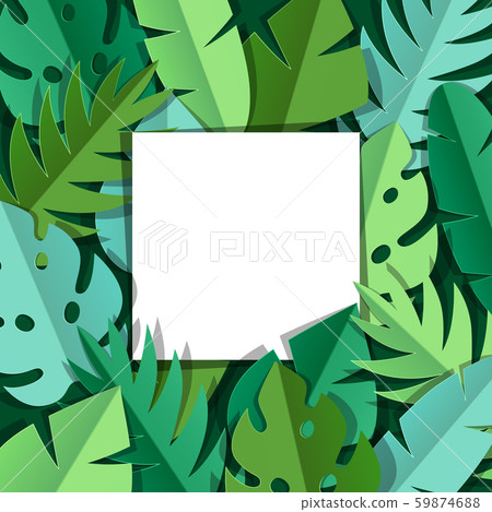 Background with paper palm leaves. Background with paper palm leaves. 59874688