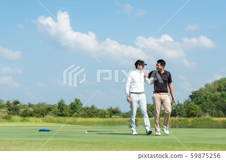 Group Professional Golfer asian man walking Group Professional Golfer asian man walking 59875256