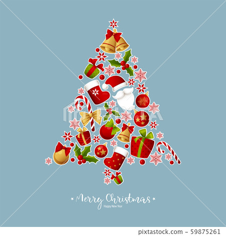 Merry Christmas decoration for holiday vector illustration. 59875261