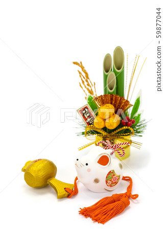 Childhood New Year's materials-Fukuju mouse, Uchihachi and Kadomatsu Childhood New Year's materials-Fukuju mouse, Uchihachi and Kadomatsu 59877044
