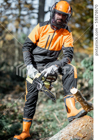 Professional lumberman in the forest 59878670
