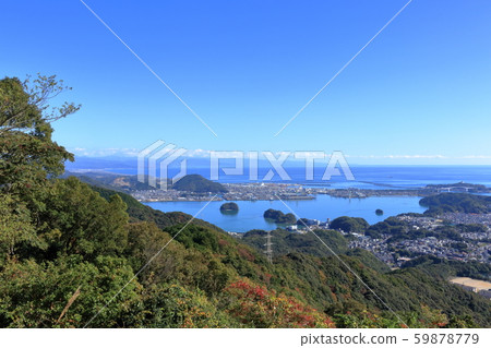 View from the summit of Mt. Kashio, autumn (Kochi City, Kochi Prefecture) 59878779