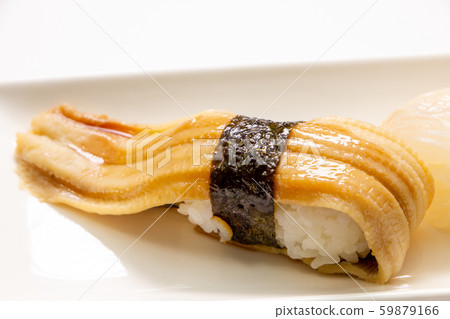Boiled eel with assorted nigiri sushi. Boiled eel with assorted nigiri sushi. 59879166