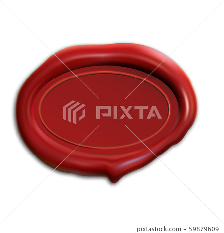 Wax stamp. Vector red seal mockup illustration 59879609