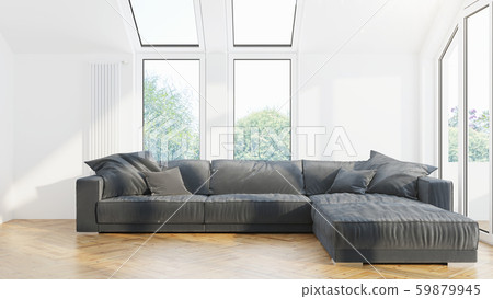 Modern design living room interior with beautiful view . 3D rendering 59879945