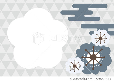 Plum blossom and blue cloud indigo Japanese pattern Plum blossom and blue cloud indigo Japanese pattern 59880845