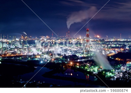 Night view of Mizushima Plants Night view of Mizushima Plants 59880874
