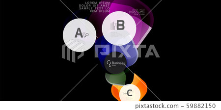 Retro colorful geometric background - circles on black, great design for any purposes. Creative 59882150